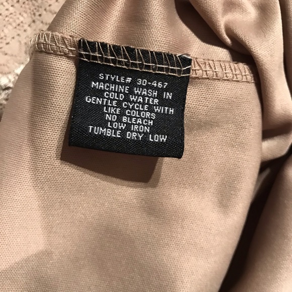 Tan Lace Mini Dress with scoop neck - Picture 5 of 5